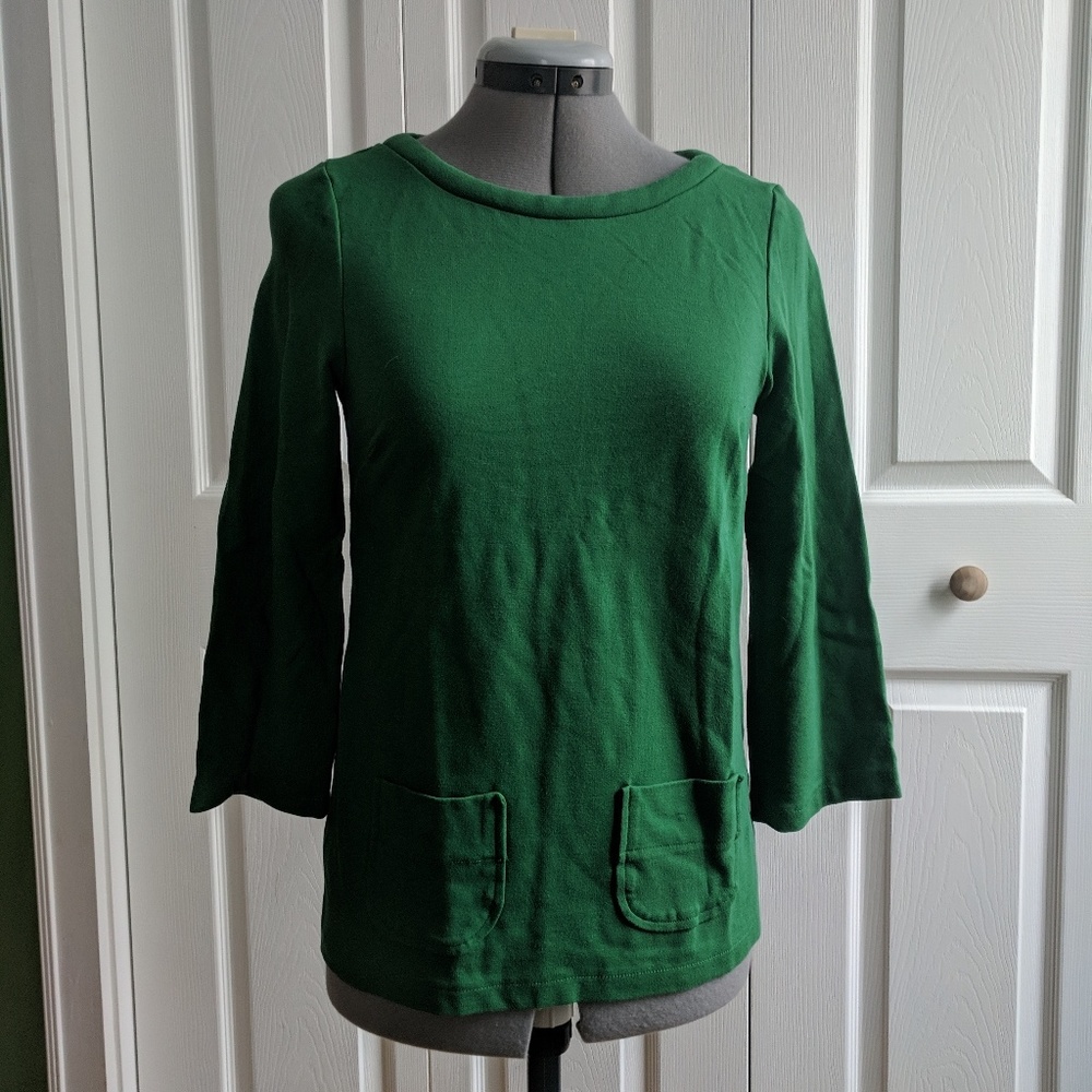 Boden heavy jersey green tunic size 2